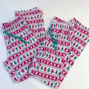 ⭐️3/$15 (XS) Disney Store Christmas PJ bottoms 2 pair bundle